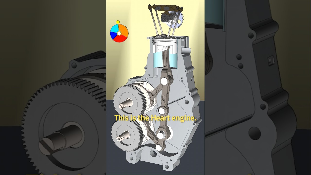5 rods, 2 cranks and 1 clever trick! The Heart Engine is fun! Can you guess the sound of the single?