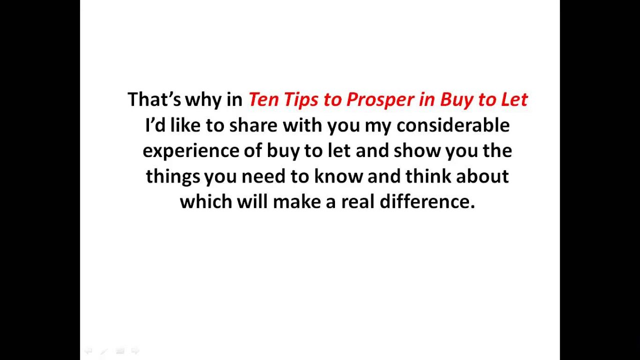 10 Tips to Prosper in Buy to Let.