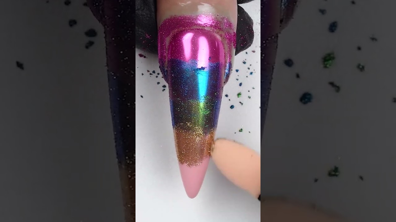 #shorts @NailsInspiration Rainbow Chrome Nails 🌈 #nailart#nailarttutorial#nailsartdesign