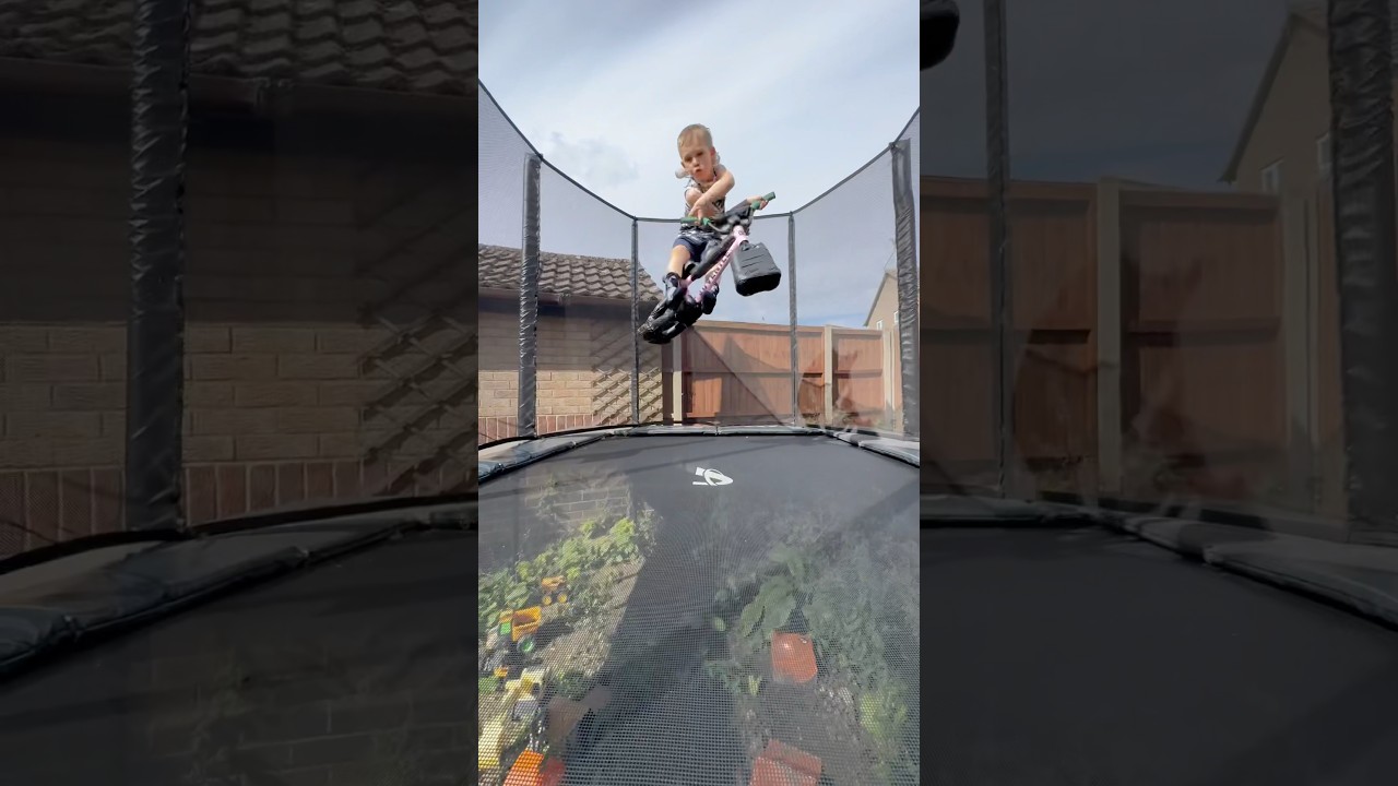 Trampoline bike tricks 😮&zwj;💨