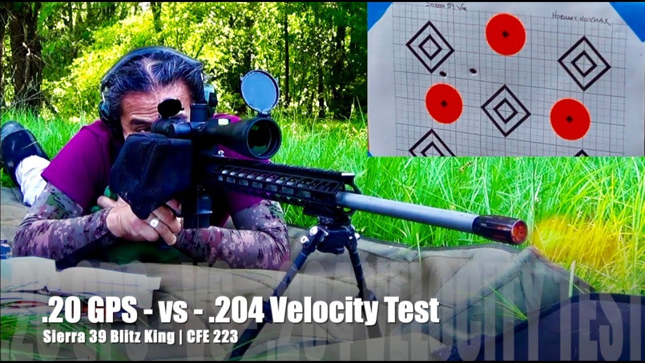 .20 GPC -VS - .204 Velocity Test | Sierra 39 Blitz King | CFE223