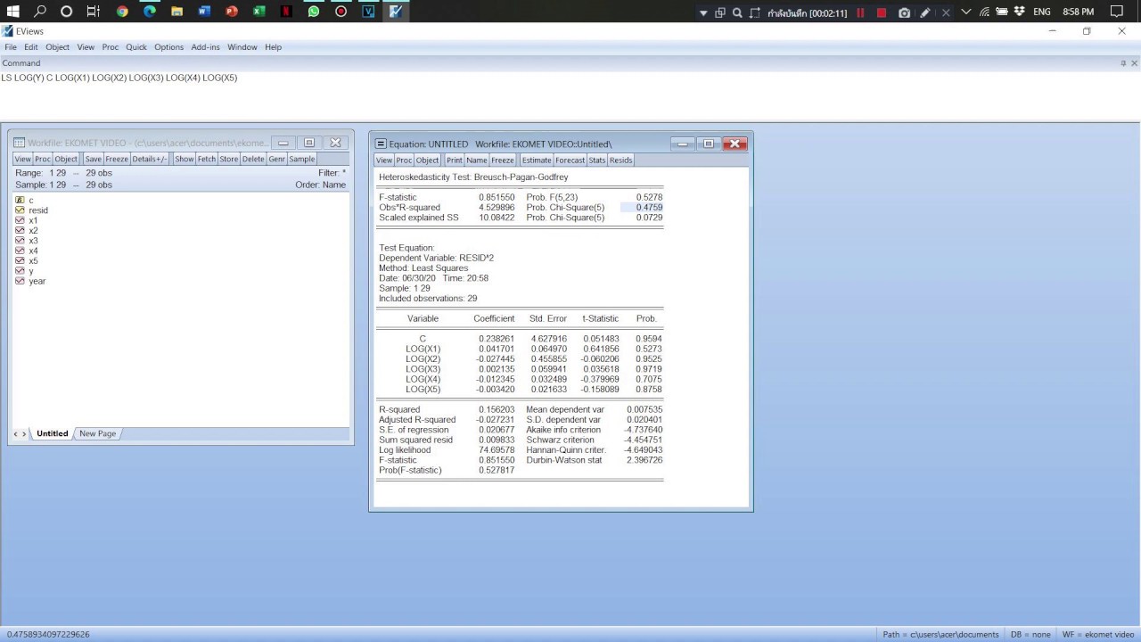 Tutorial running data on eviews with classical assumption test and how to interpret