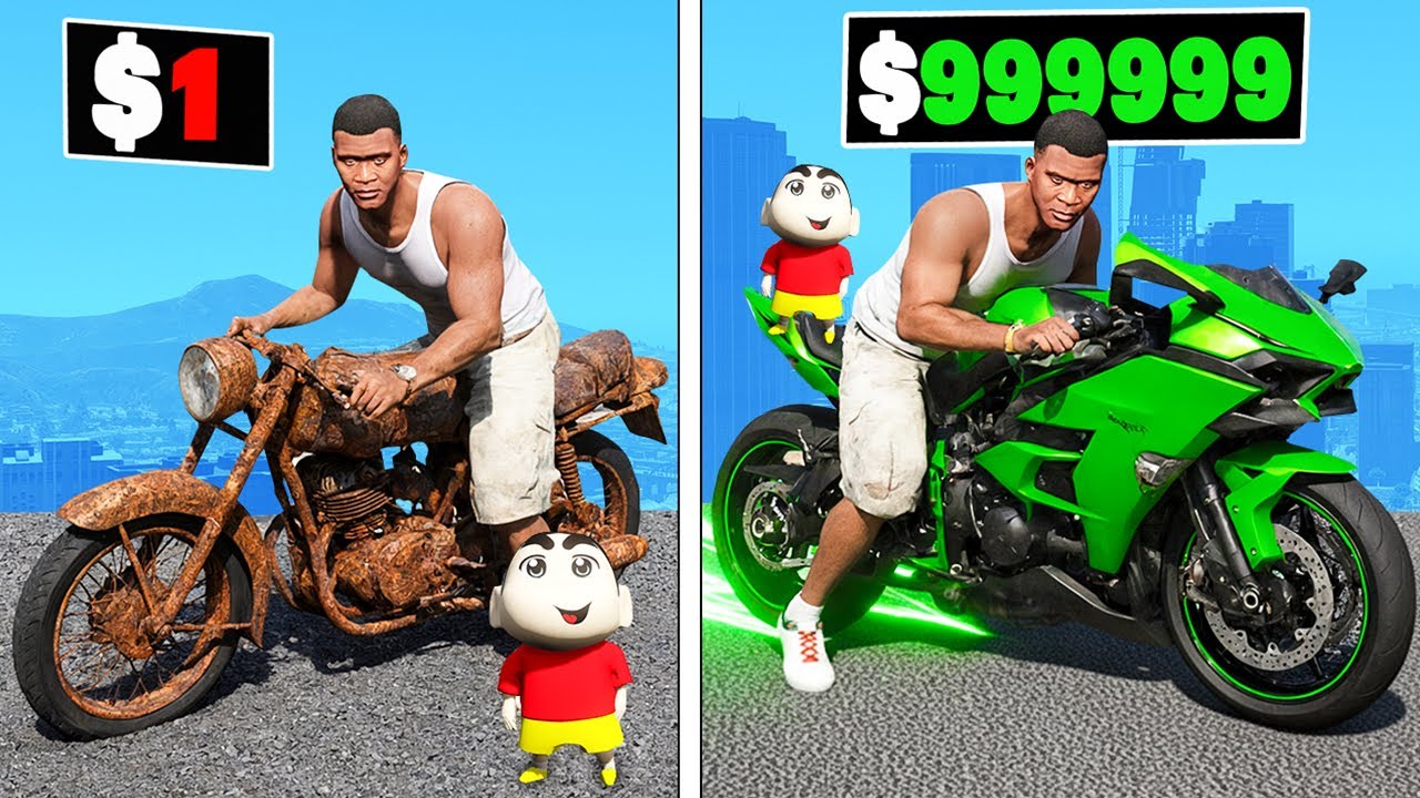 Shinchan $1 to $1,000,000,000 SUPER BIKE in GTA 5