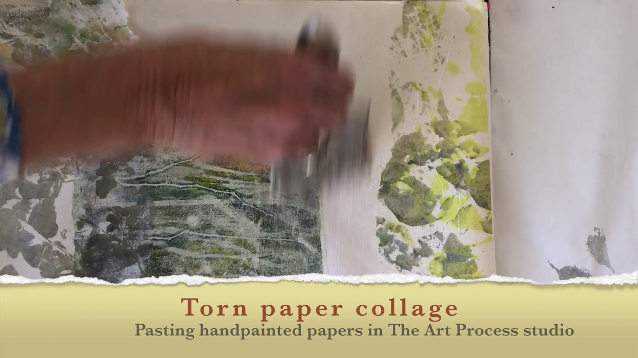 Torn collage with hand painted papers