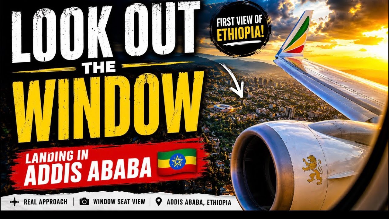 Traveling from Stockholm to Addis Ababa Landing Approach Video 🇸🇪✈️🇪🇹 |