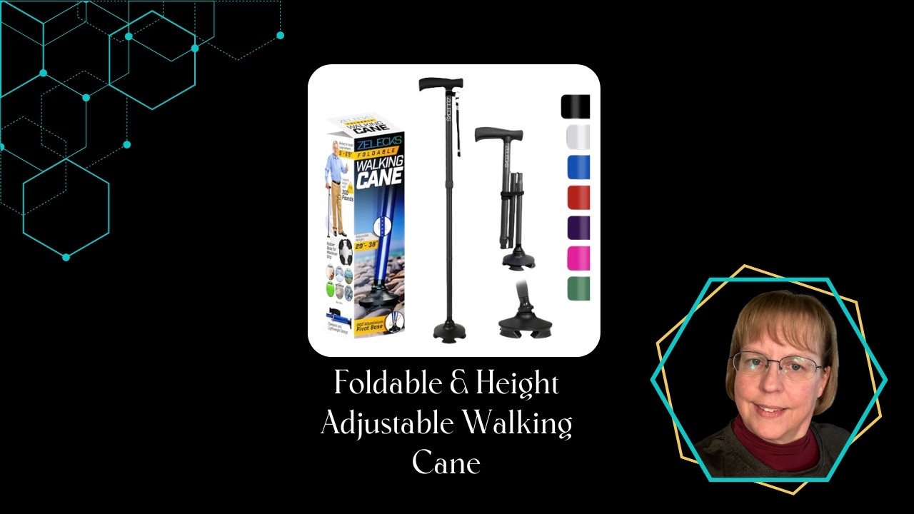 Foldable, Height Adjusting Walking Cane