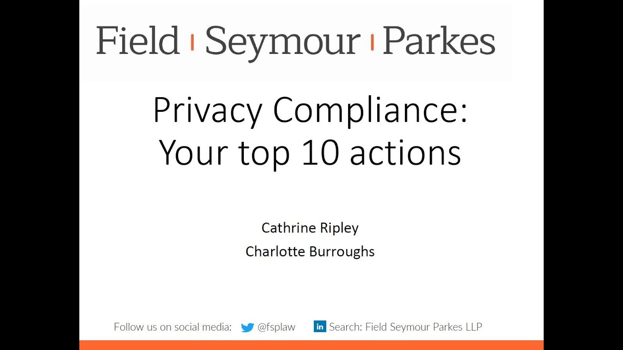 Privacy compliance checklist   top 10 actions