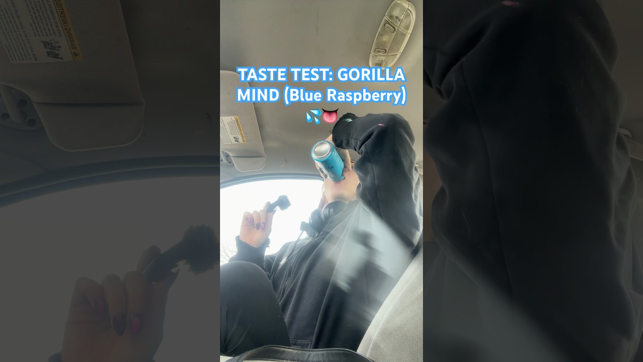 TASTE TEST GORILLA MIND in flavor blue raspberry 🫐💦👅 sorry the mic was too loud 😭 