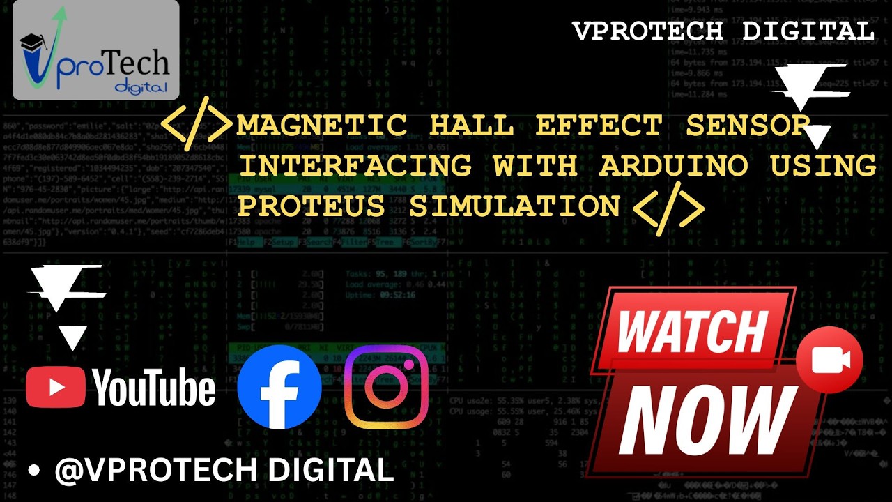 Magnetic Hall Effect Sensor Interfacing with Arduino using Proteus Simulation | vprotech Digital