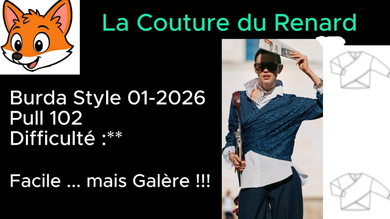 Pull 102 Burda Style (janvier 2026) – Survivre au montage, pas à pas #couture #burdastyle  #débutant