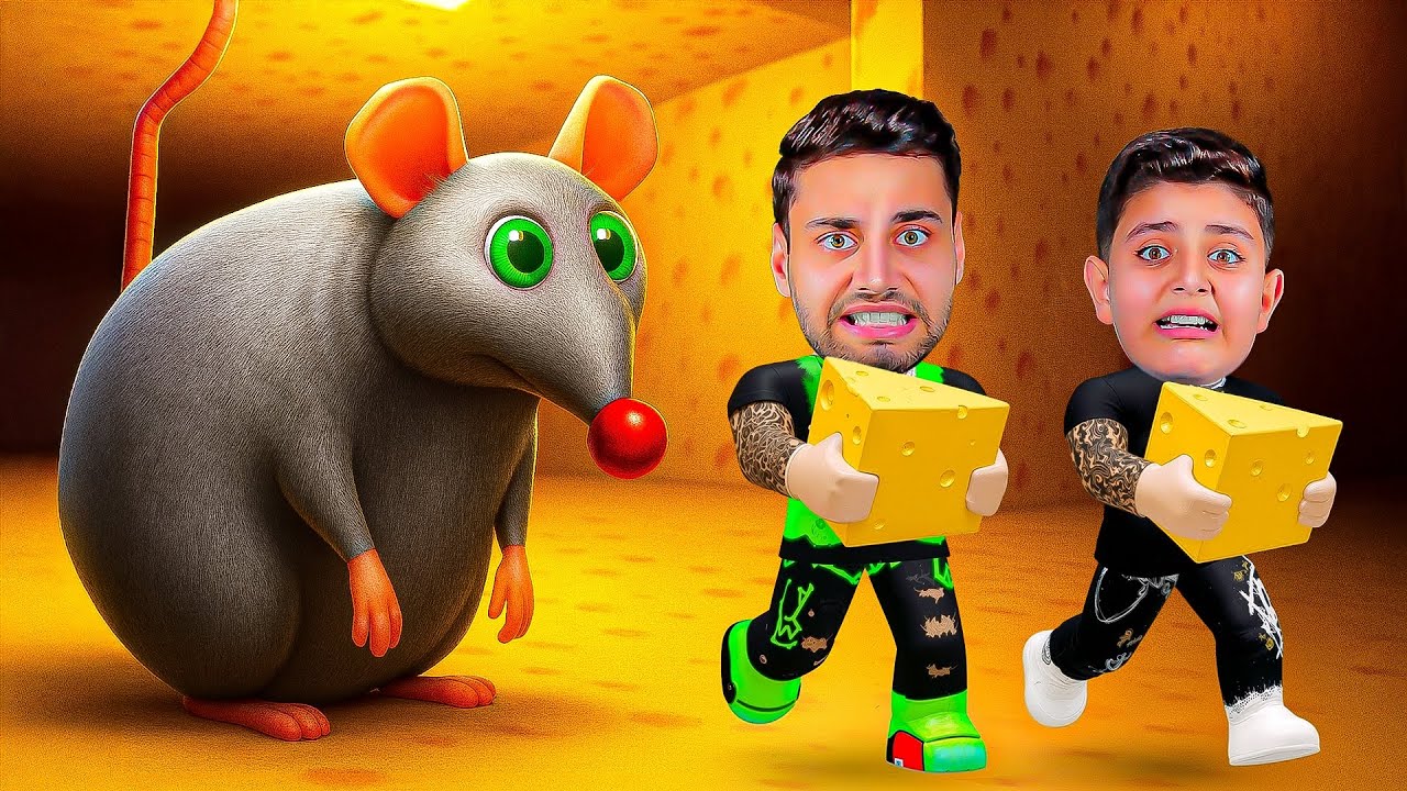 تحدي الهروب من الفأر العملاق 😱 سرقنا الجبنة 🧀 ( ROBLOX )