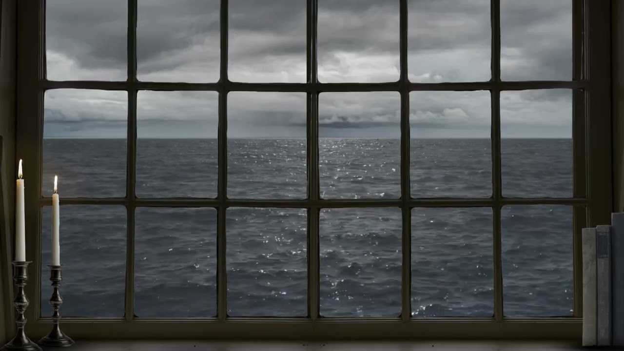 8 hours of ocean waves for deep sleep (subtle thunder ambience)