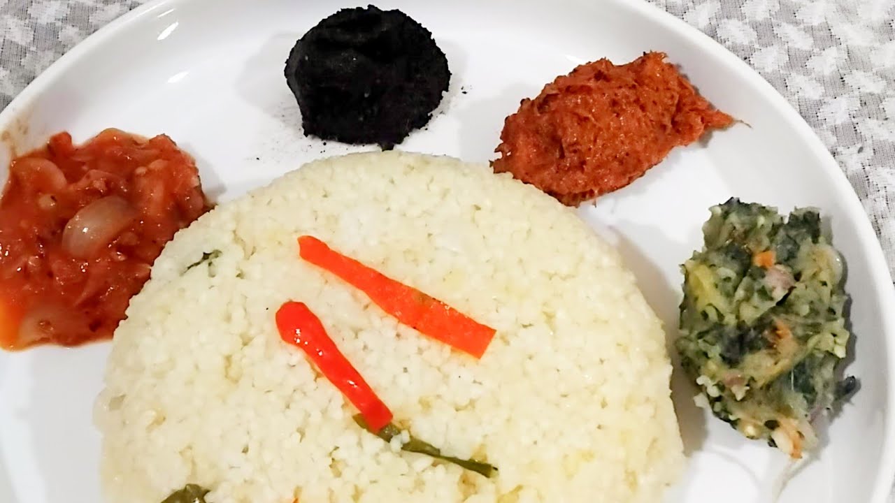 খুদের ভাত এবং চার রকমের ভর্তা 