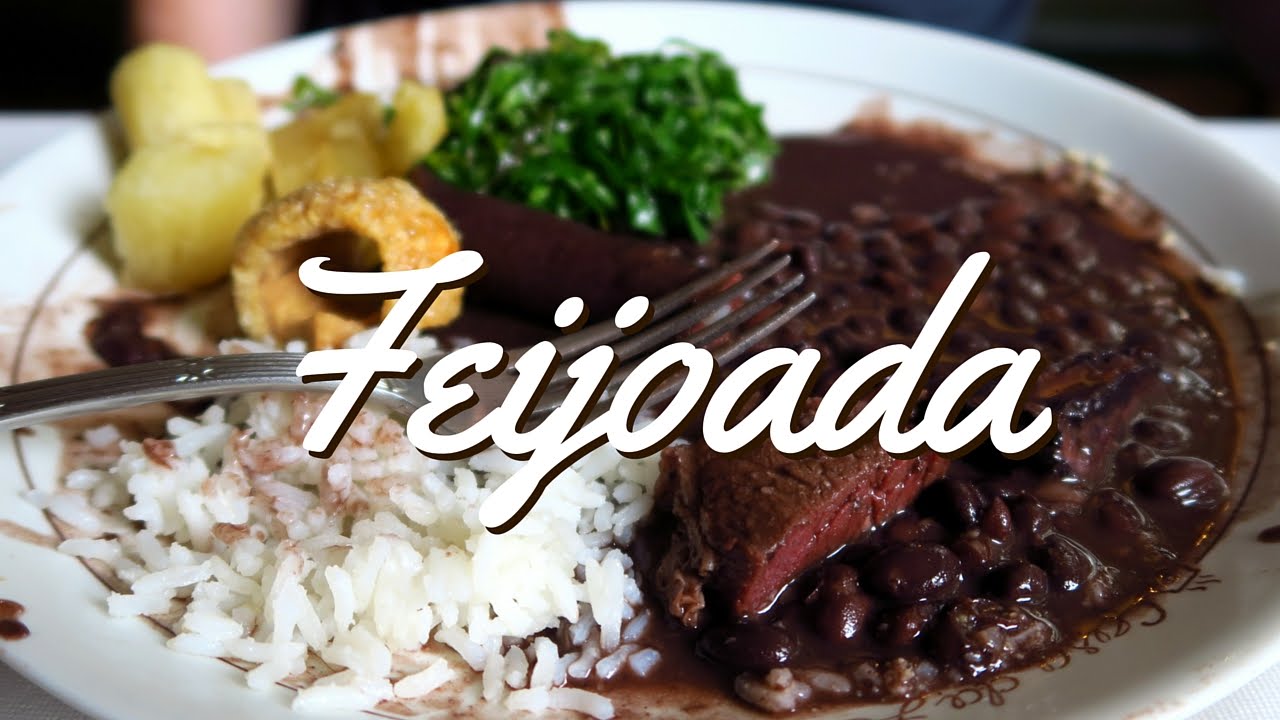Feijoada Brasileira: Delicious Brazilian Feijoada stew with beans, meat and rice in Rio de Janeiro