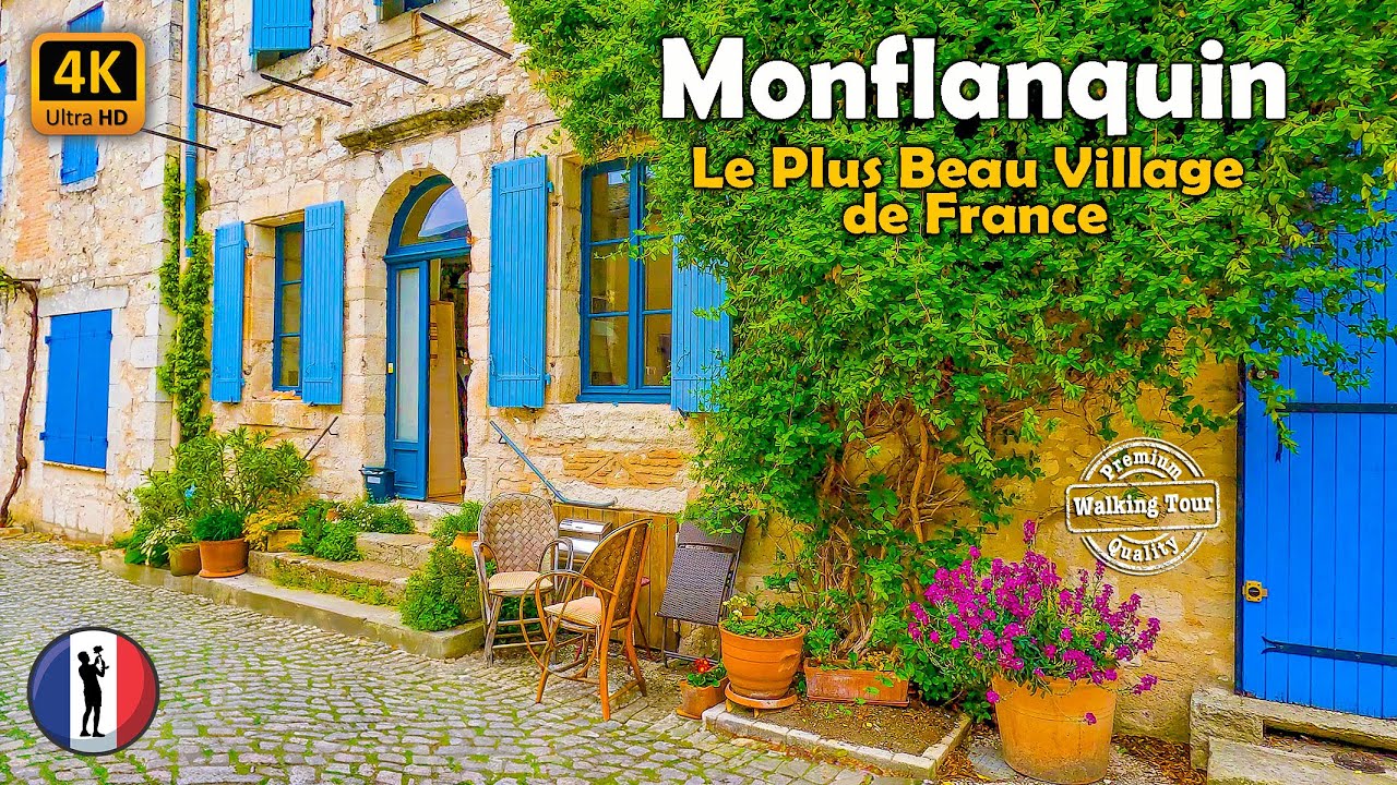 🇫🇷 Monflanquin 🏡 The Most Beautiful Village of France | Walking Tour With Captions | 4K-60fps