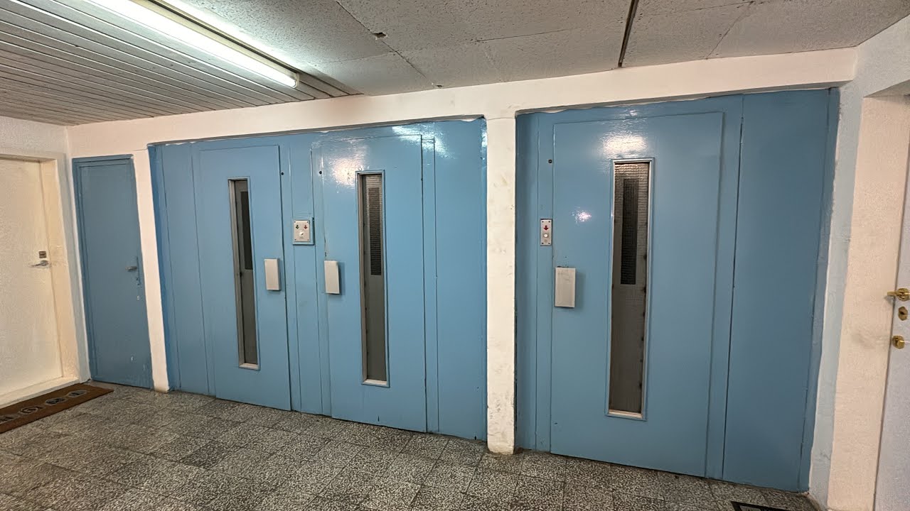 3x AMAZING Highrise Thyristor DAKA Lifts at Gandijeva 85, Serbia, Belgrade