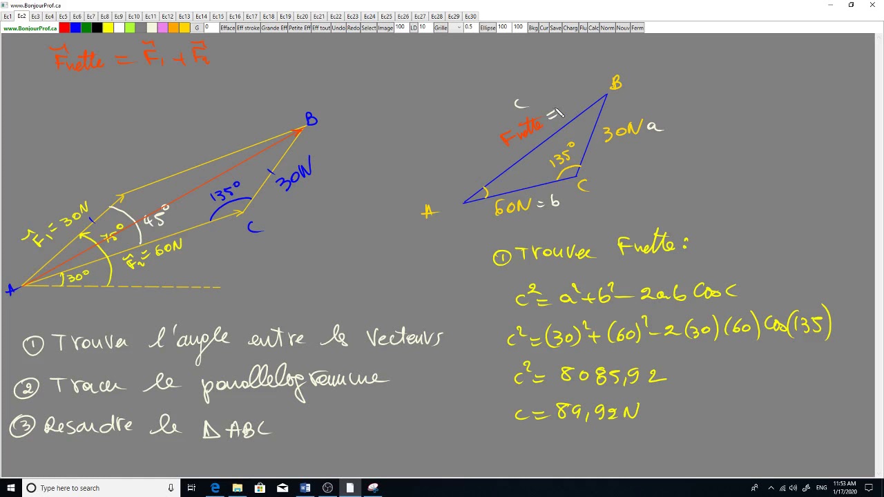 3 Addition des vecteurs methode geometrique