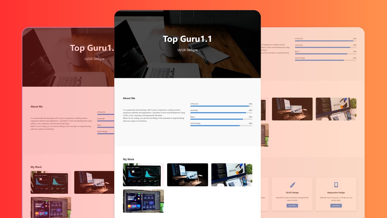 🚀next-gen 3d portfolio design 2025  tutorial | GSAP & Three.js Showcase | @topguru1.1