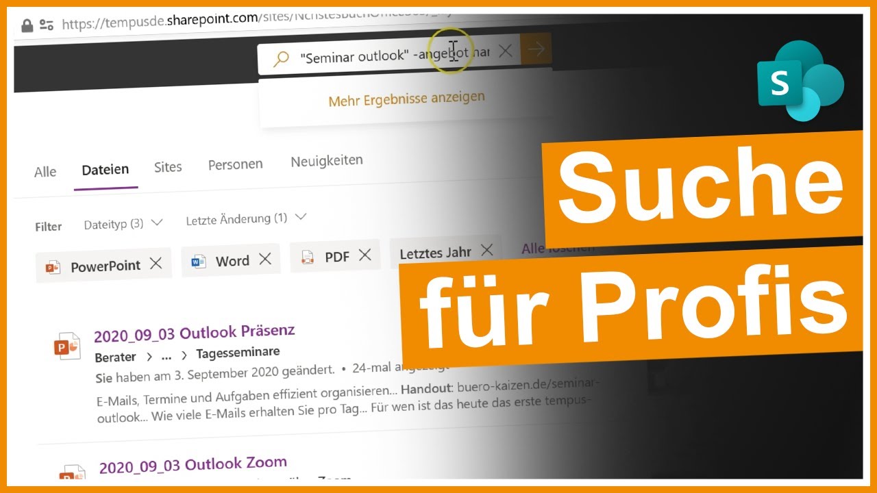 🔎 SharePoint Suche: Jede Datei in 10 Sekunden finden!