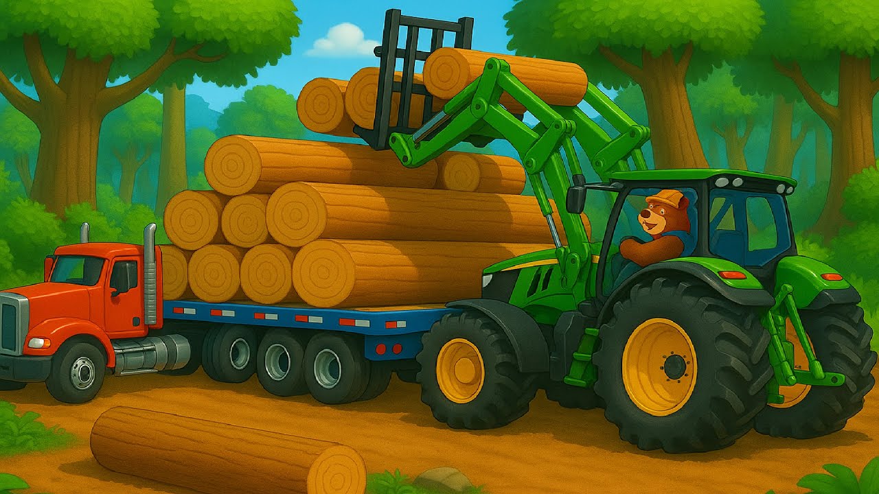 Farm Work: Working With Excavators And Tractors, Harvesting Firewood And Processing