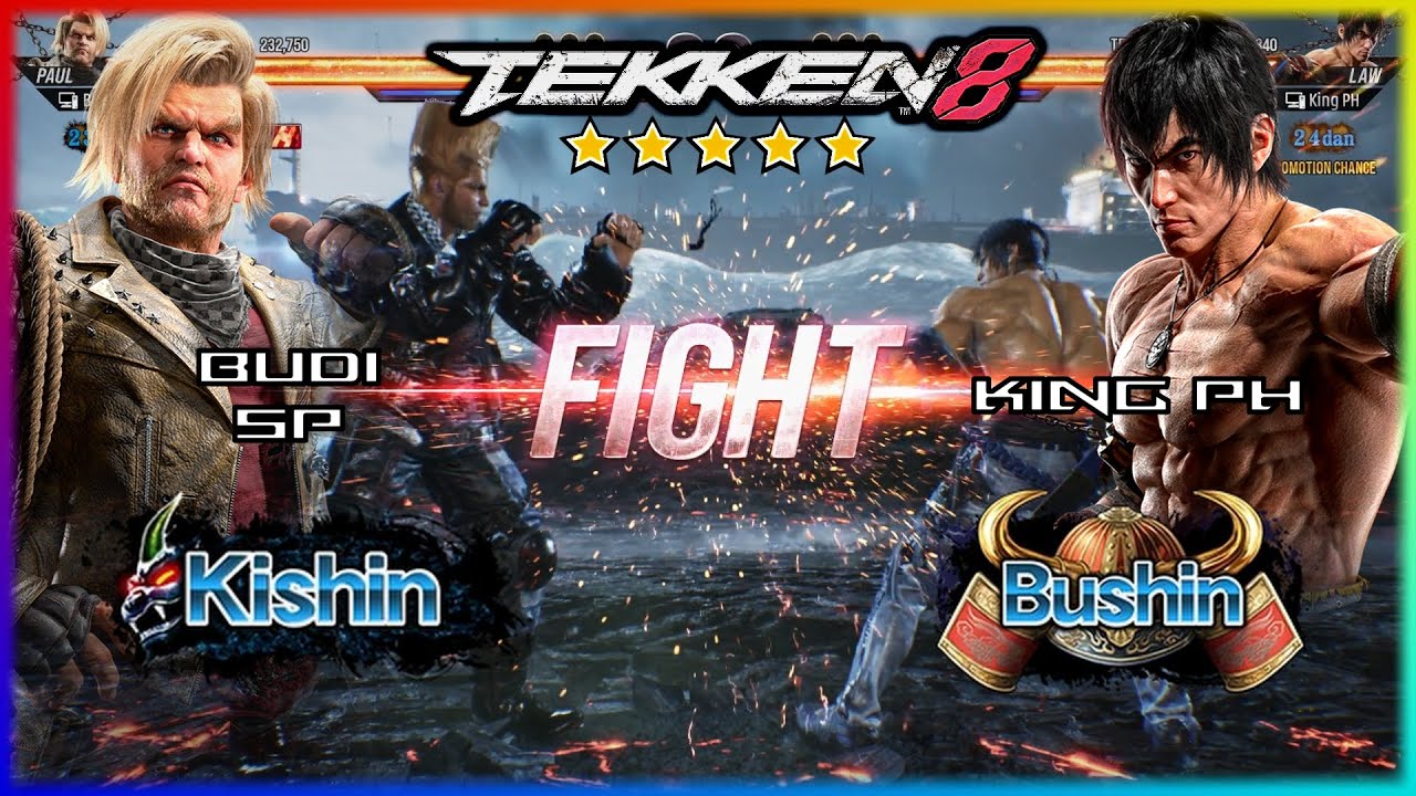 TEKKEN 8 Replays Stars - PAUL ( Kishin ) VS LAW ( Bushin ) High Level Gameplay