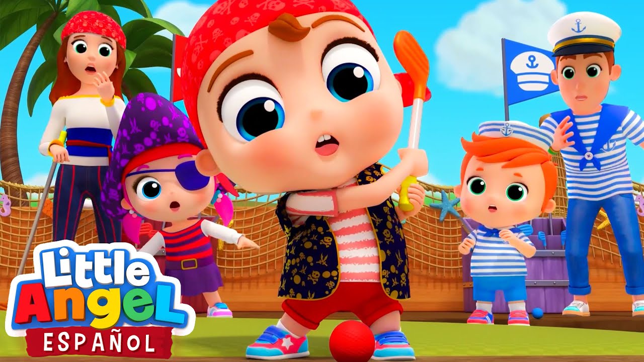 Golf de piratas en familia | Caricaturas | Canciones Infantiles🎵| Little Angel Español