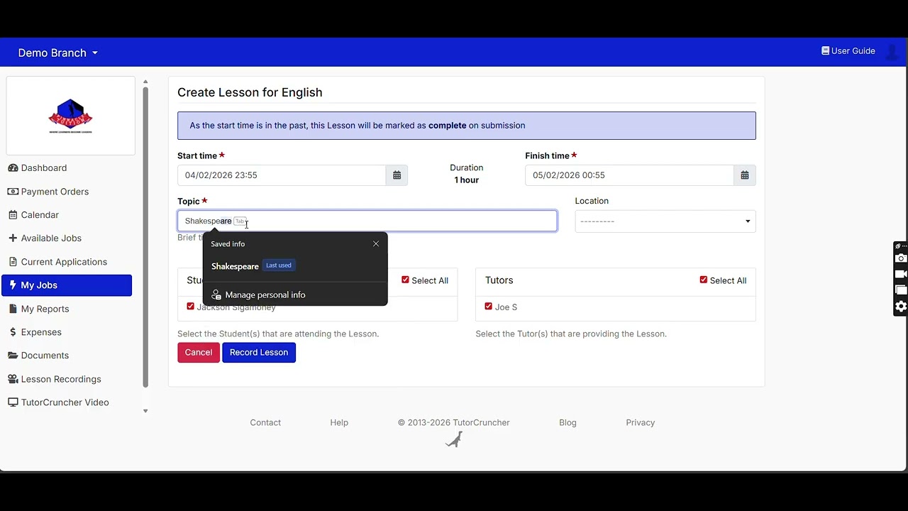 How to use TutorCruncher Portal for PT Tutors
