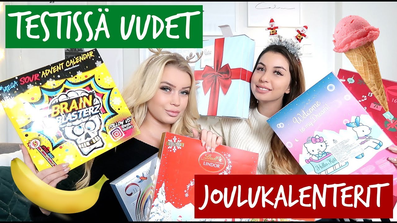TESTISSÄ UUDET JOULUKALENTERIT - jäätelö, hedelmä, karkki & suklaakalentereita...