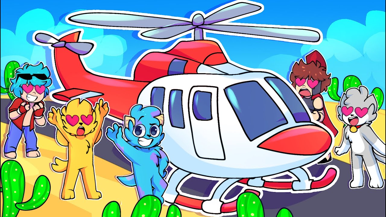 Conseguí Un HELICOPTERO para Viajar por el Desierto en Roblox 🚁😱 con LOS COMPAS
