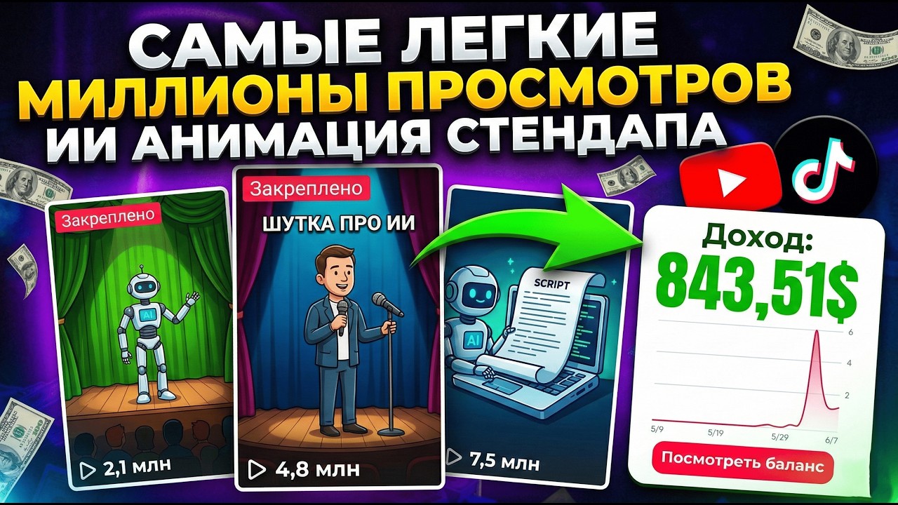 Самые Легкие Миллионы Просмотров: ИИ Анимация Стендапа