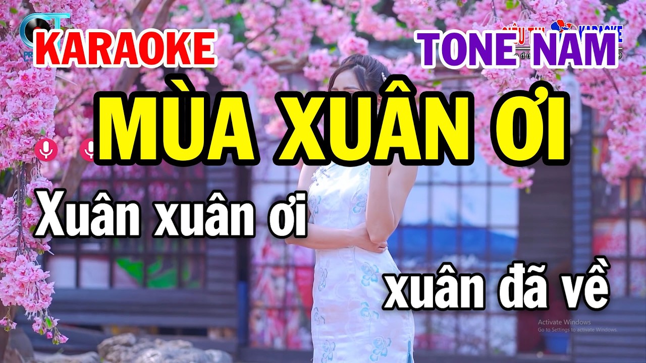 Karaoke Mùa Xuân Ơi Tone Nam ( CM ) Nhạc Xuân Dễ Hát 2026 | Siêu Thị
