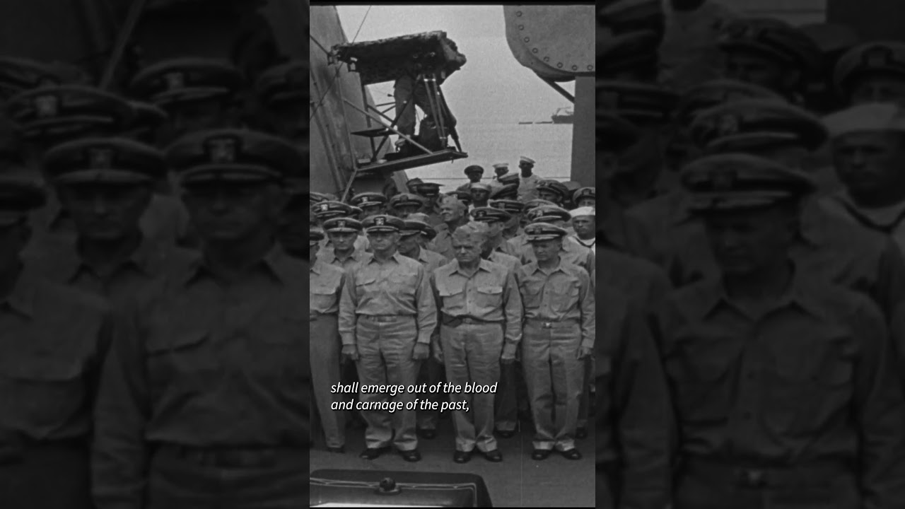 WWII History: Gen. MacArthur presides over the formal signing of the surrender terms with Japan