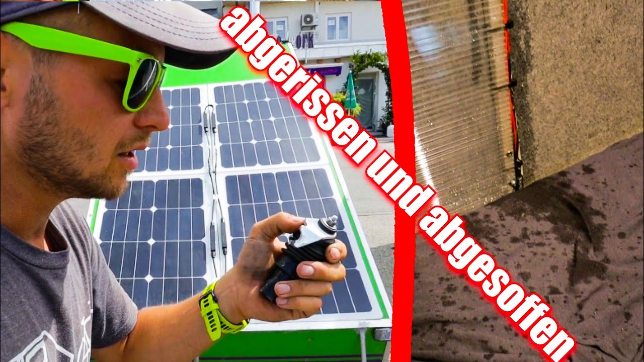 😱H&Auml;NGER VERLOREN & WASSEREINBRUCH bei Gewitter [F5] Mit den Fahrradwohnwagen in die Alpen⛰️