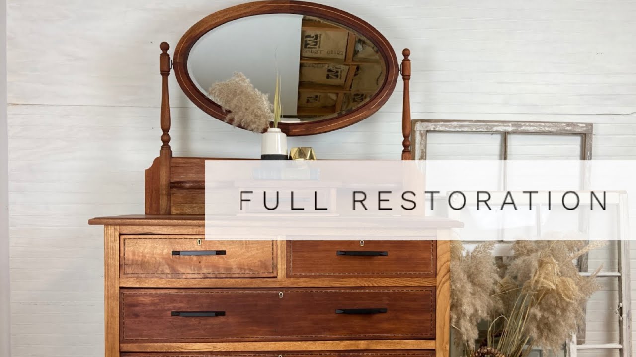 STUNNING Vintage Dresser RESTORATION Old English Furniture Makeover | BEFORE AFTER Trash to Treasure
