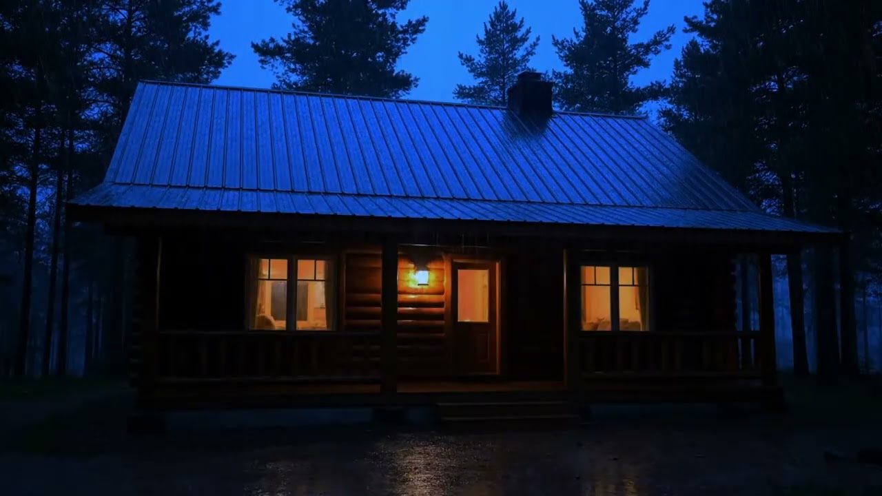 Relaxing Rain & Thunderstorm in Forest Cabin | Sleep Better Tonight
