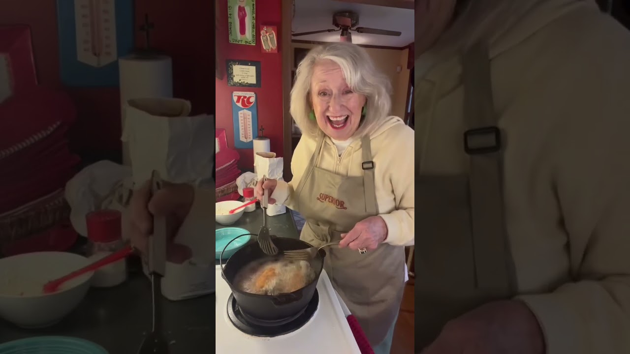 Catfish, Slaw, Tartar sauce and Hush Puppies. Cooking with Brenda Gantt