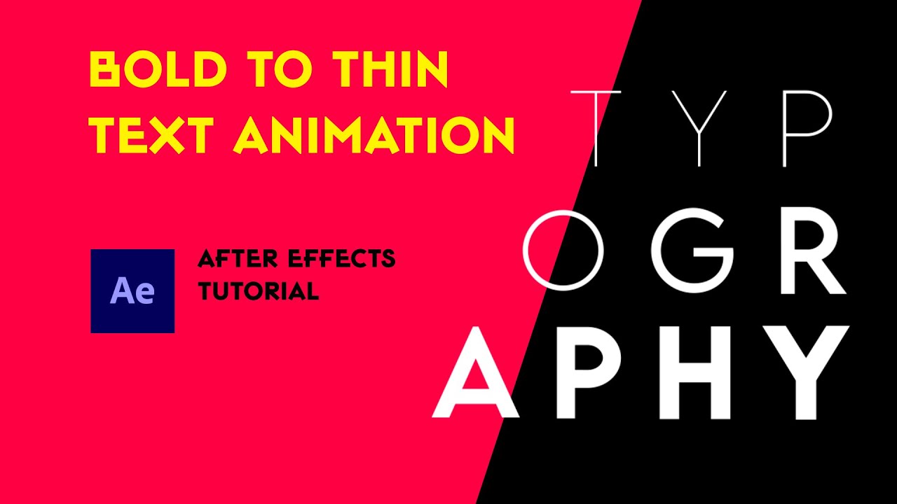Text Animation Bold to Thin. After Effects Tutorial