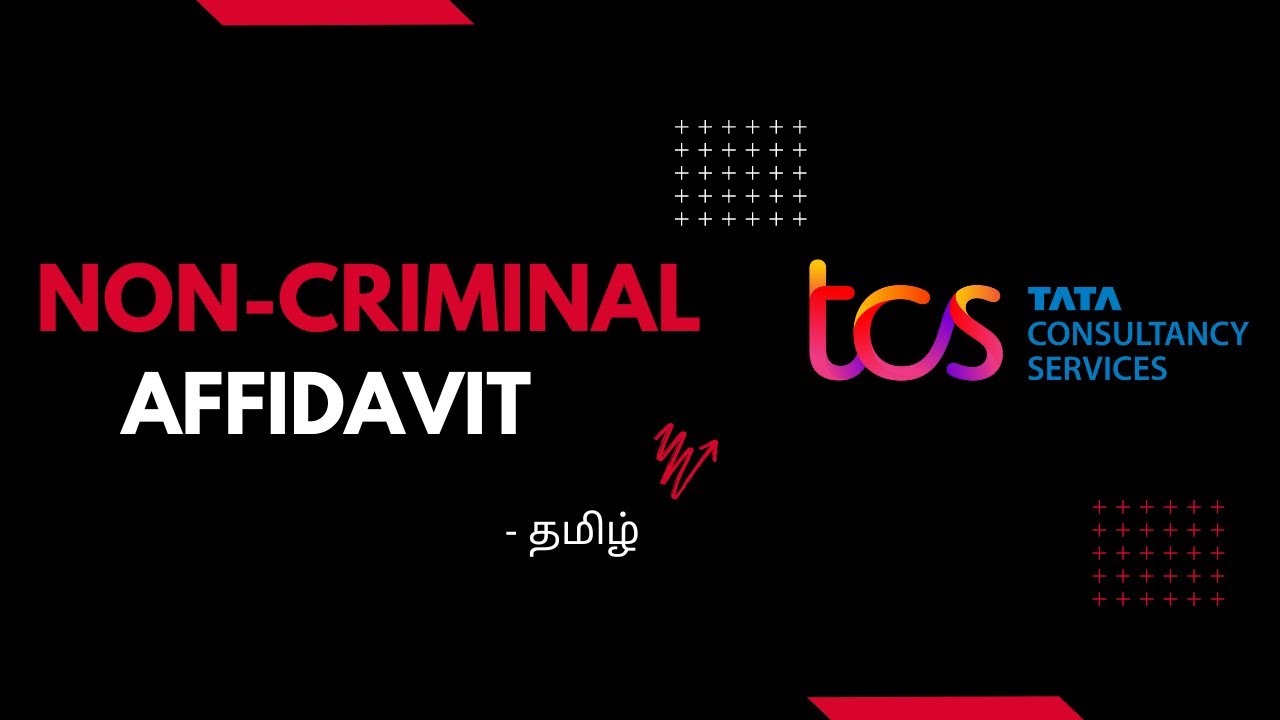 How to fill a non-criminal affidavit for TCS 2022 tamil| TCS NCA guidelines2022|Tamil