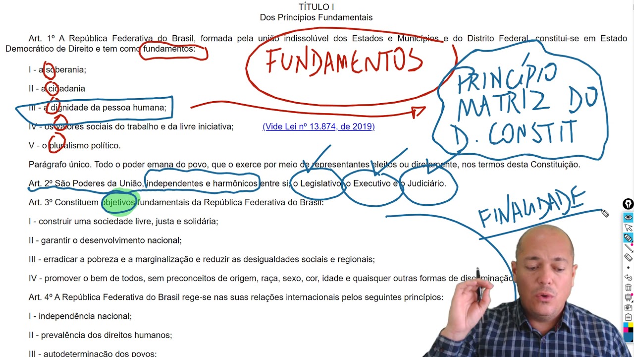 Princípios Fundamentais   art  1º ao 4º da CF 88