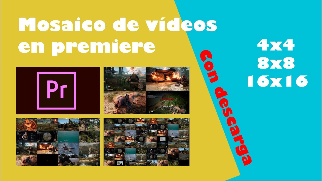 🔥 Crear un mosaico en premiere.【 Collage 】 de videos 4x4, 8x8, 16x16