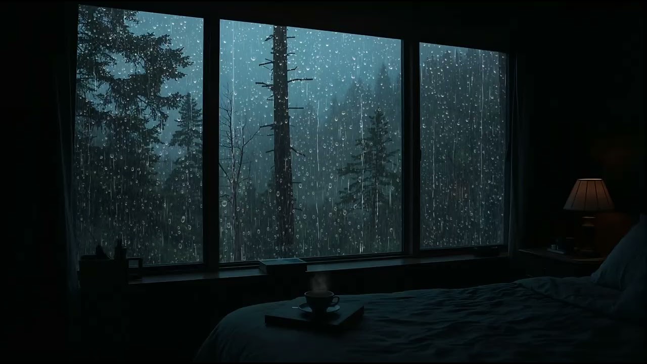 3 Hours of Rainy Cabin Night Ambience | Cozy Deep Sleep & Relaxation (4K)