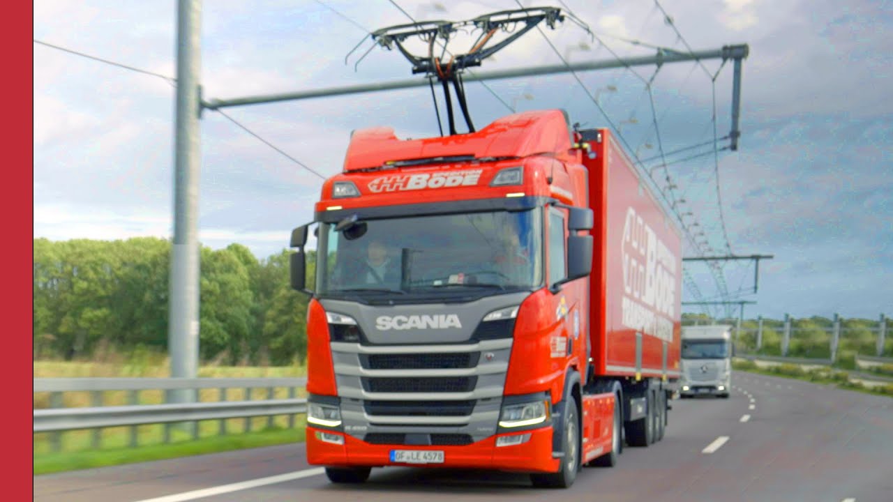 The highway where trucks work like electric trains