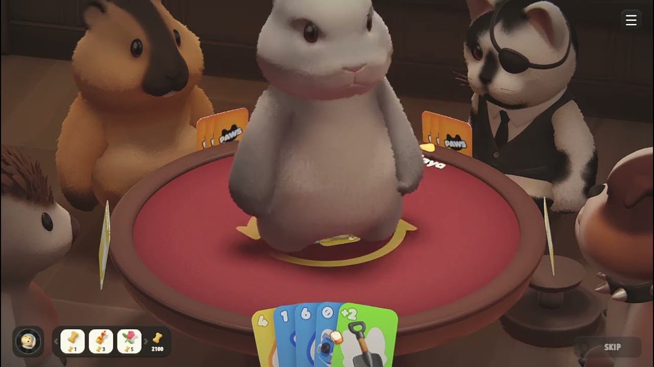 I played a card game in party animals