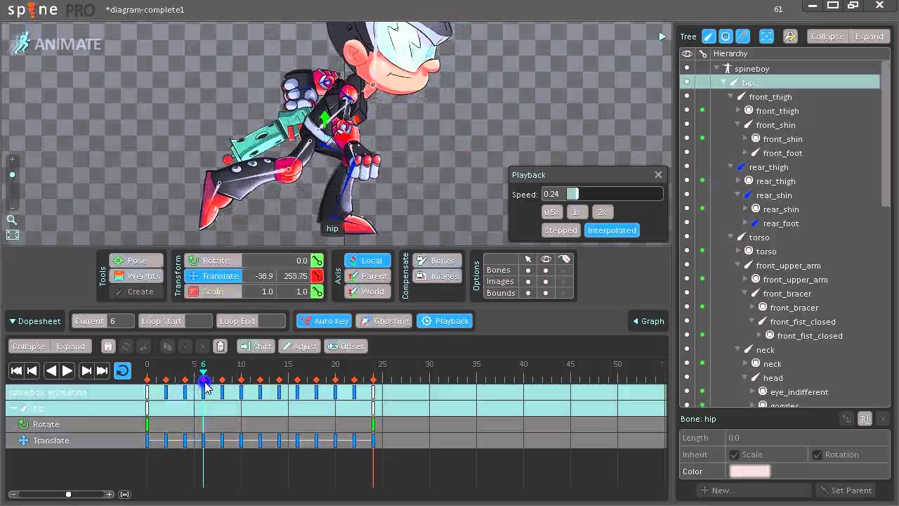 Spine - Run animation tutorial