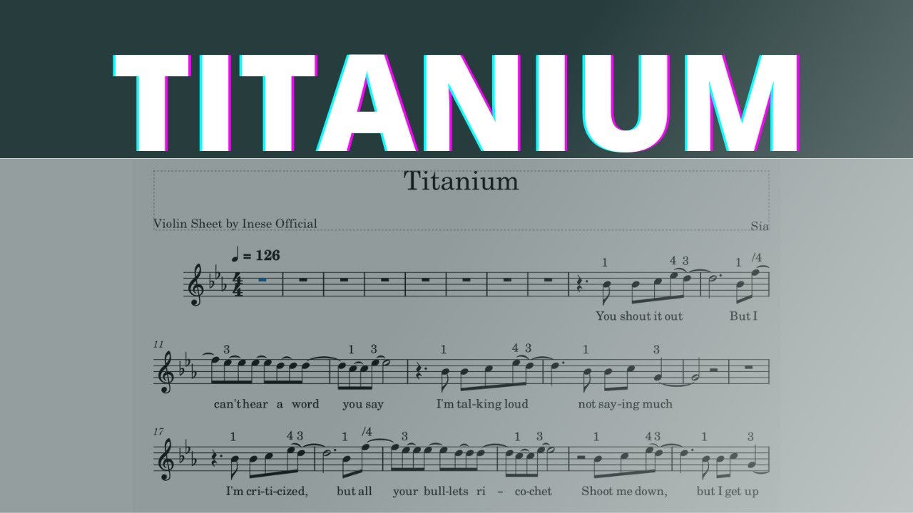 Sia David Guetta  | Titanium I Real Violin Plays I Sheet Music Tutorial