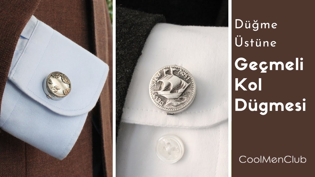 CoolMenClub l D&uuml;ğme &Uuml;st&uuml;ne Ge&ccedil;meli Kol D&uuml;ğmesi l Shirt Button Cover Cufflinks
