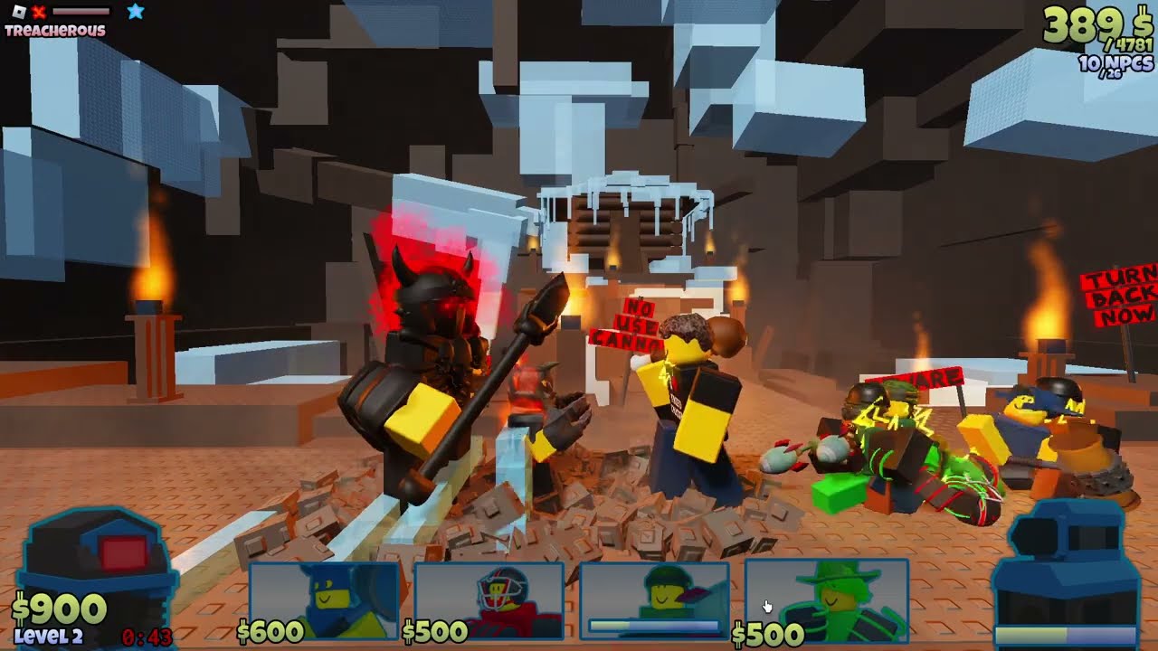 The Battle Bricks - Beating Frozen Legion Final Level Treacherous Using Forbidden Cannon