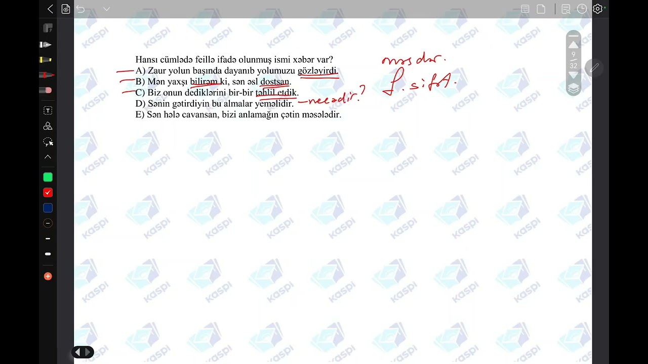 Buraxılış Sınaq İmtahanı 6 Azərbaycan dili 8-ci sinif