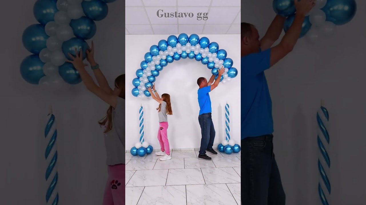 💙 Simple birthday decoration 🥳 Birthday decoration ideas at home ✨ balloon decoration ✨ #balloon