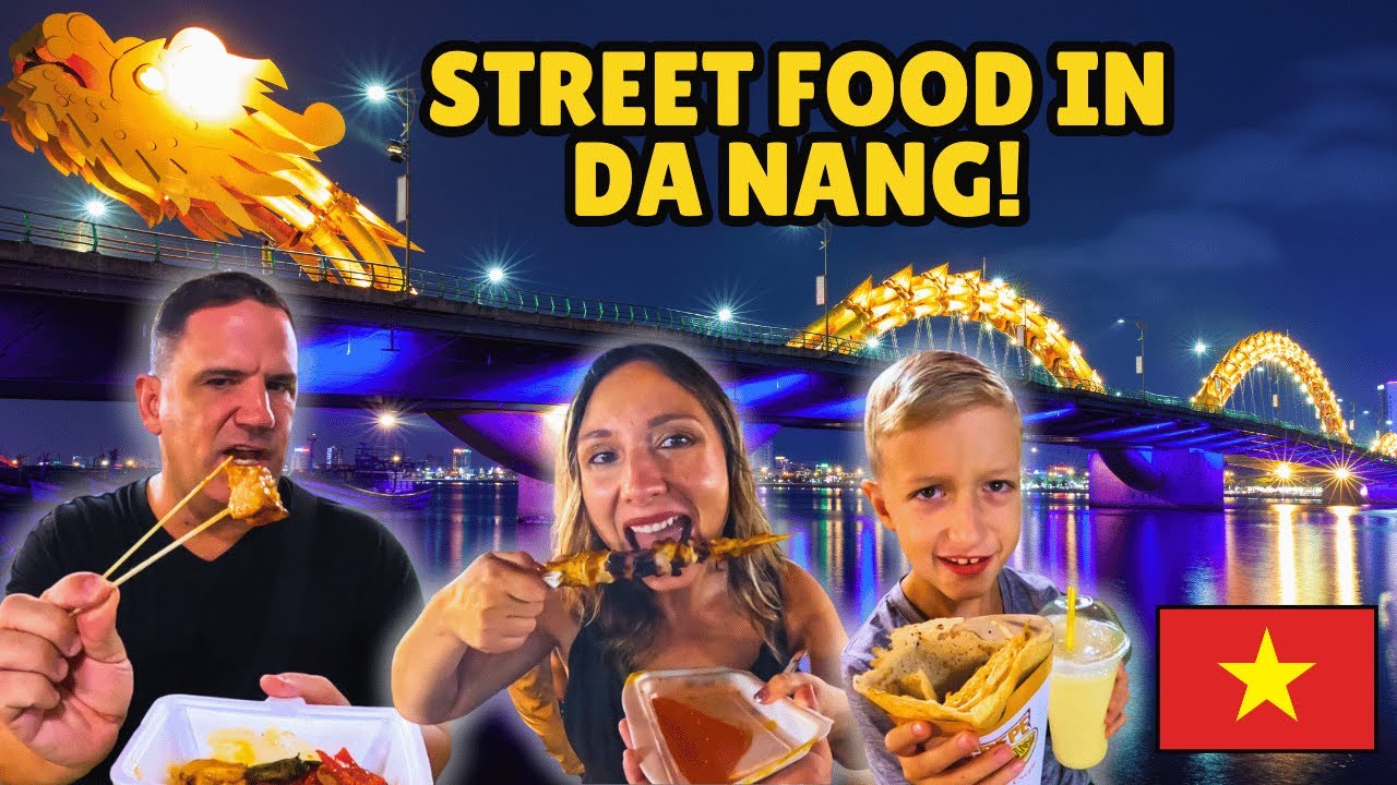 First Time Trying Street Food in Da Nang, Vietnam 🇻🇳 Son Tra Night Market & Dragon Bridge